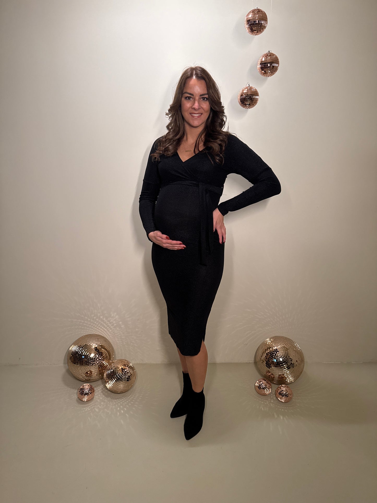 JF Exclusive Elin Glitter Jurk Zwart