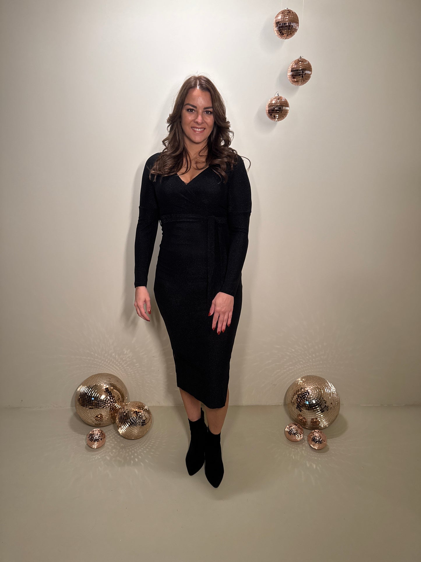 JF Exclusive Elin Glitter Jurk Zwart