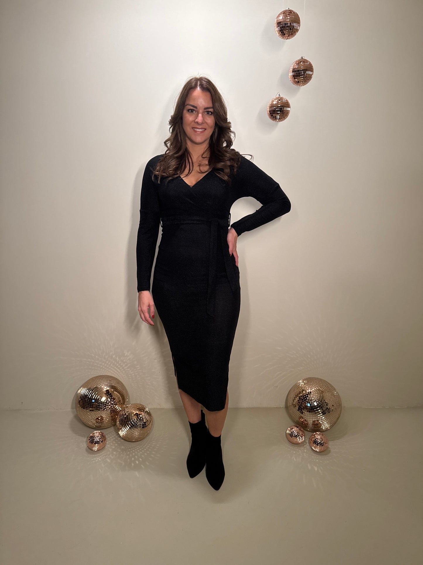 JF Exclusive Elin Glitter Jurk Zwart