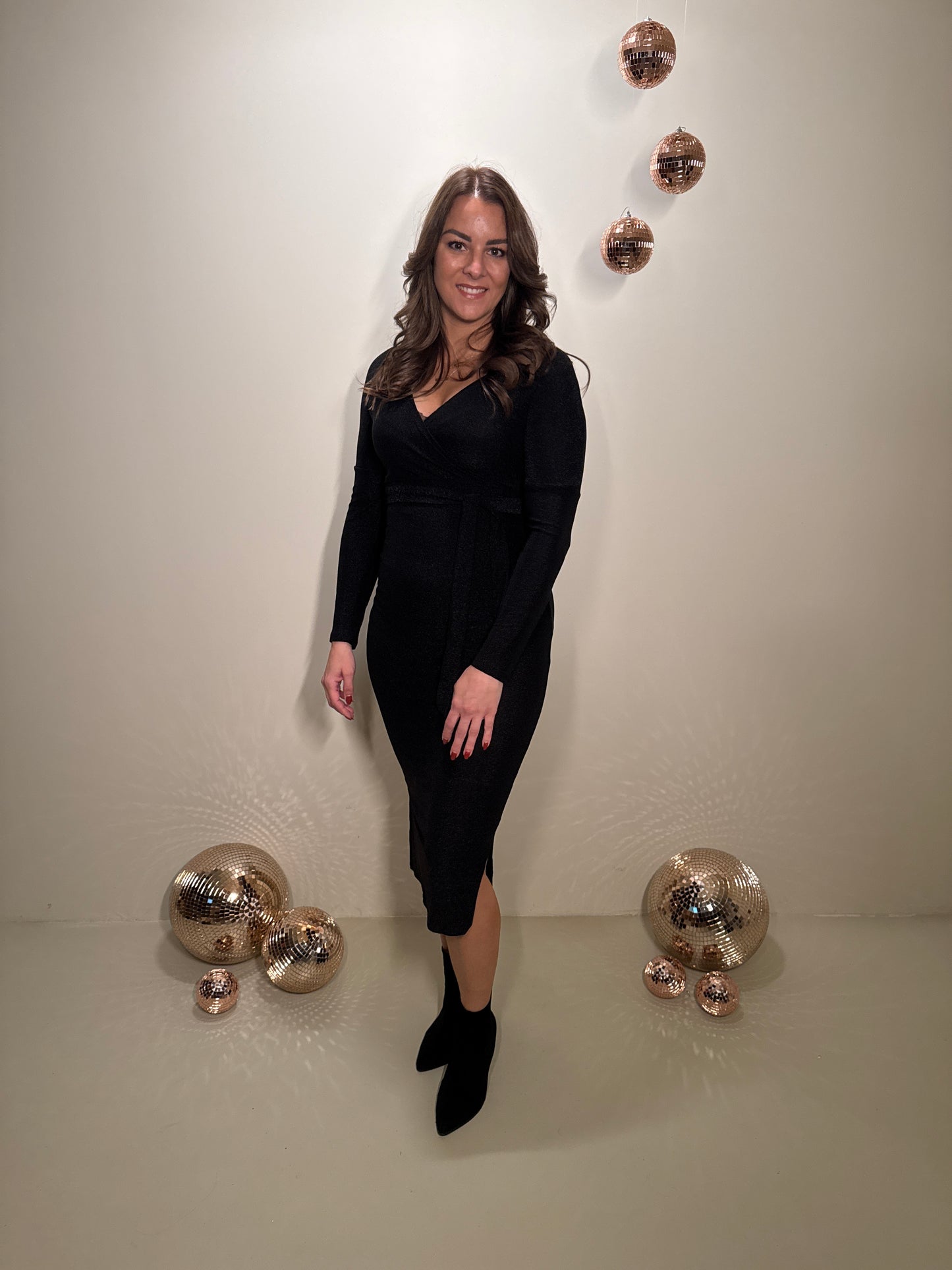 JF Exclusive Elin Glitter Jurk Zwart