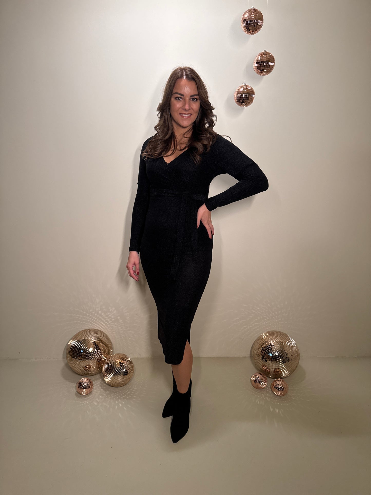 JF Exclusive Elin Glitter Jurk Zwart