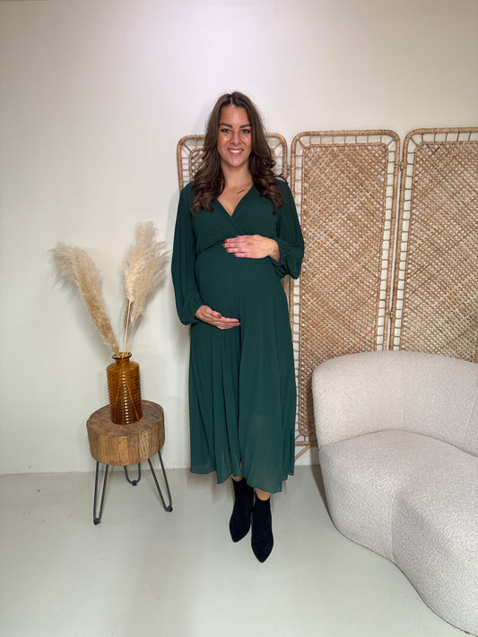 Plissé Jurk Linde Groen