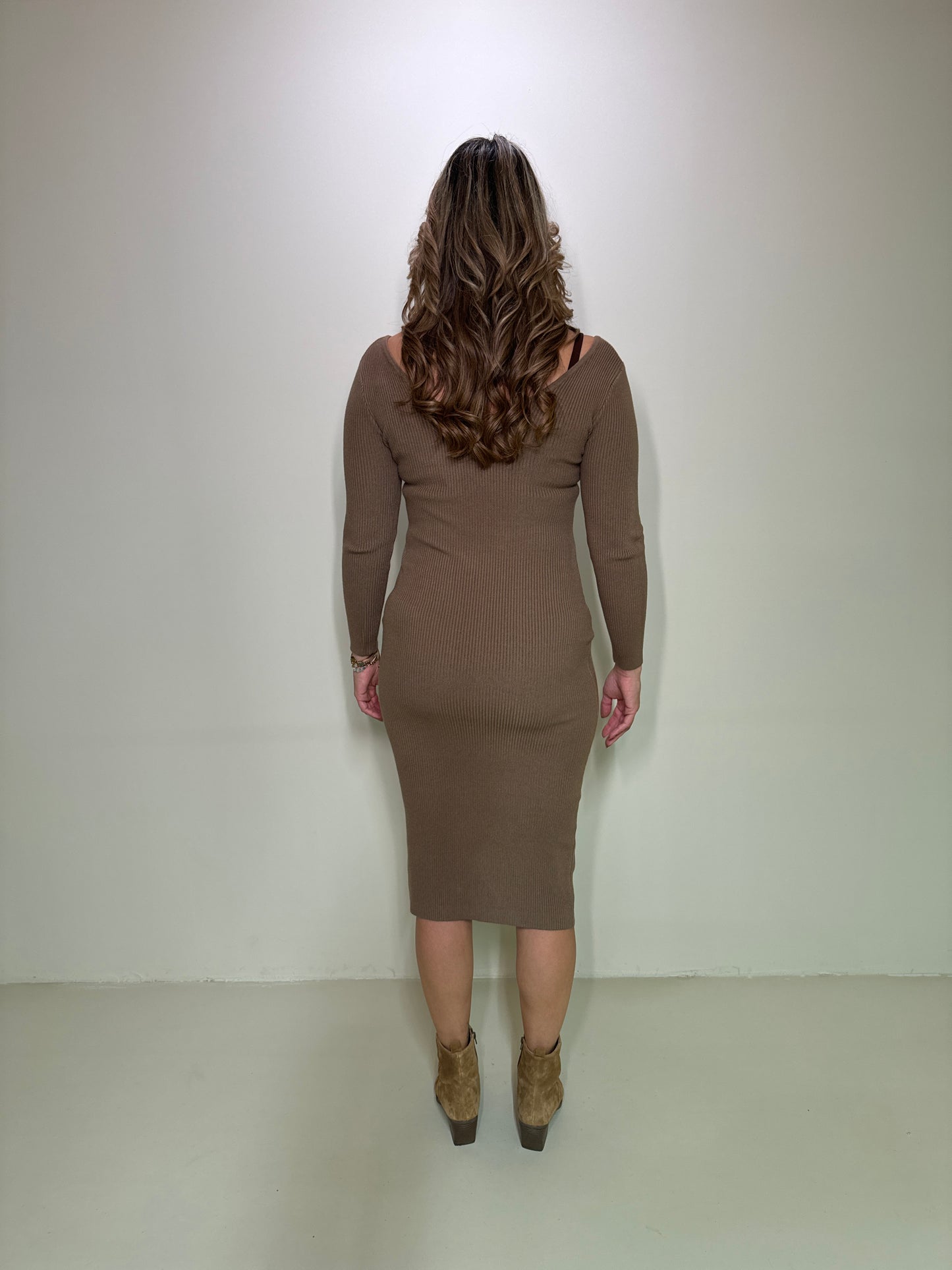 Rib Jurk Meave 2.0 Lichtbruin