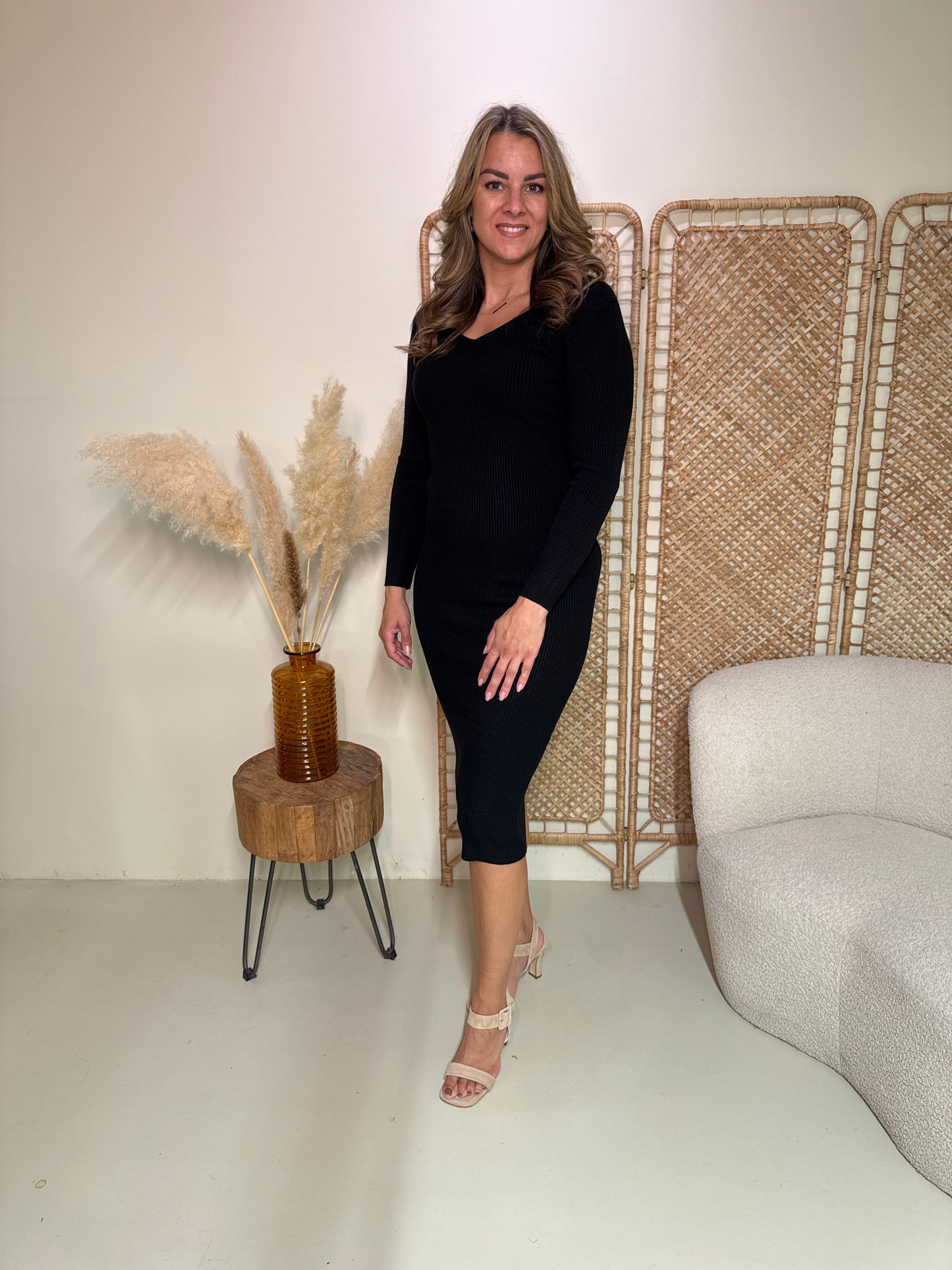 Rib Jurk Meave 2.0 Zwart