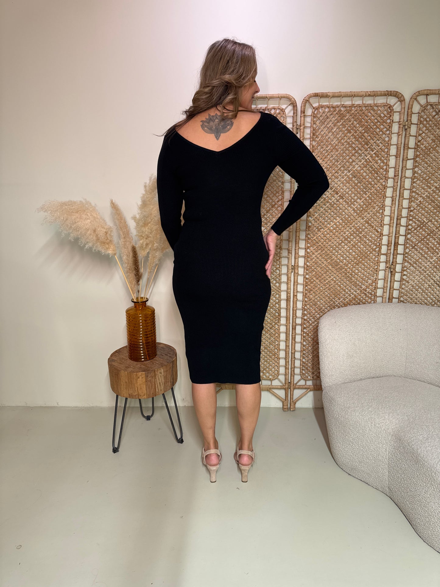 Rib Jurk Meave 2.0 Zwart