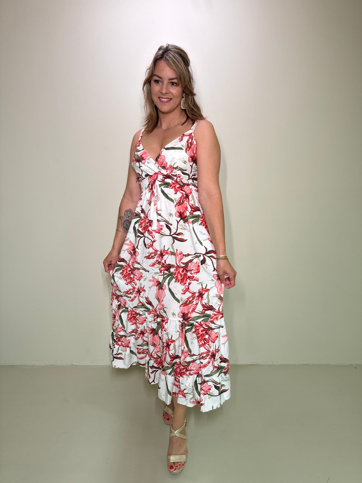 Kleid Zara Weißer Druck