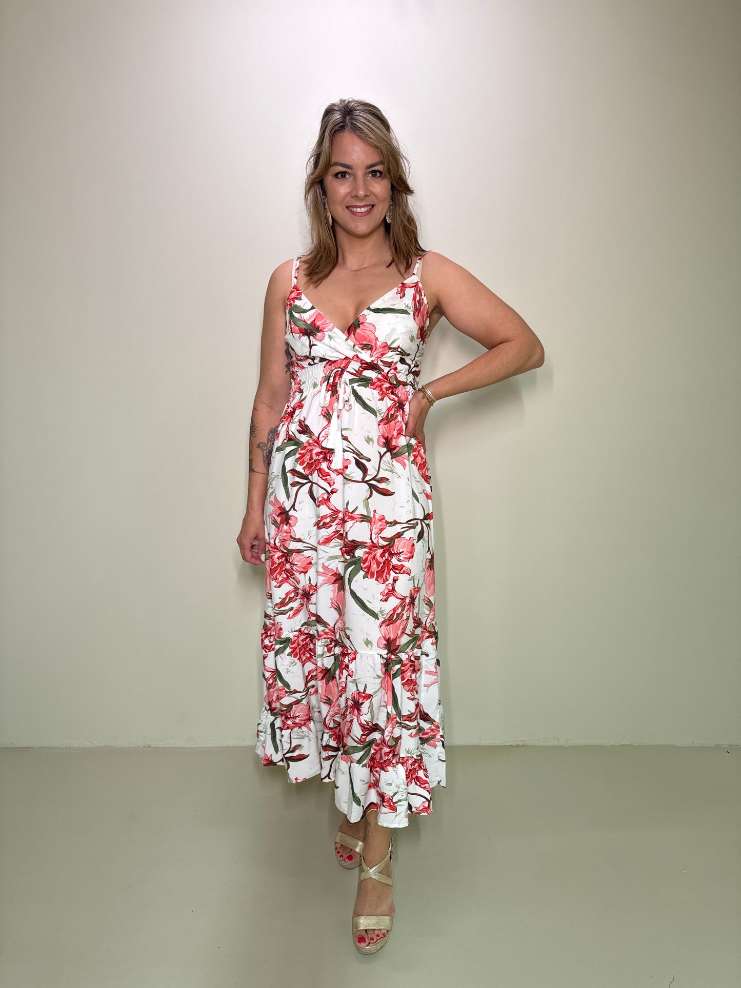Kleid Zara Weißer Druck