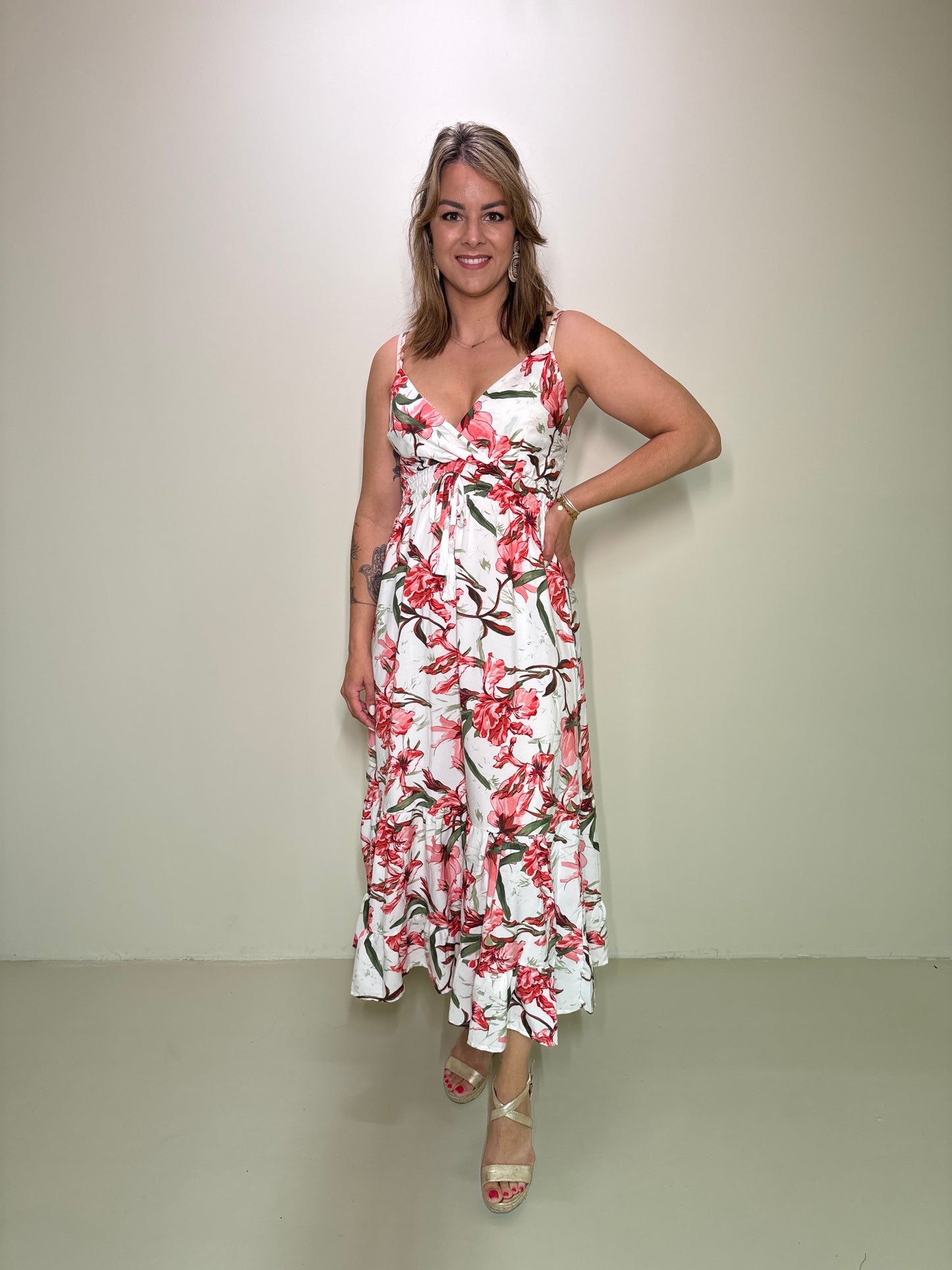 Kleid Zara Weißer Druck