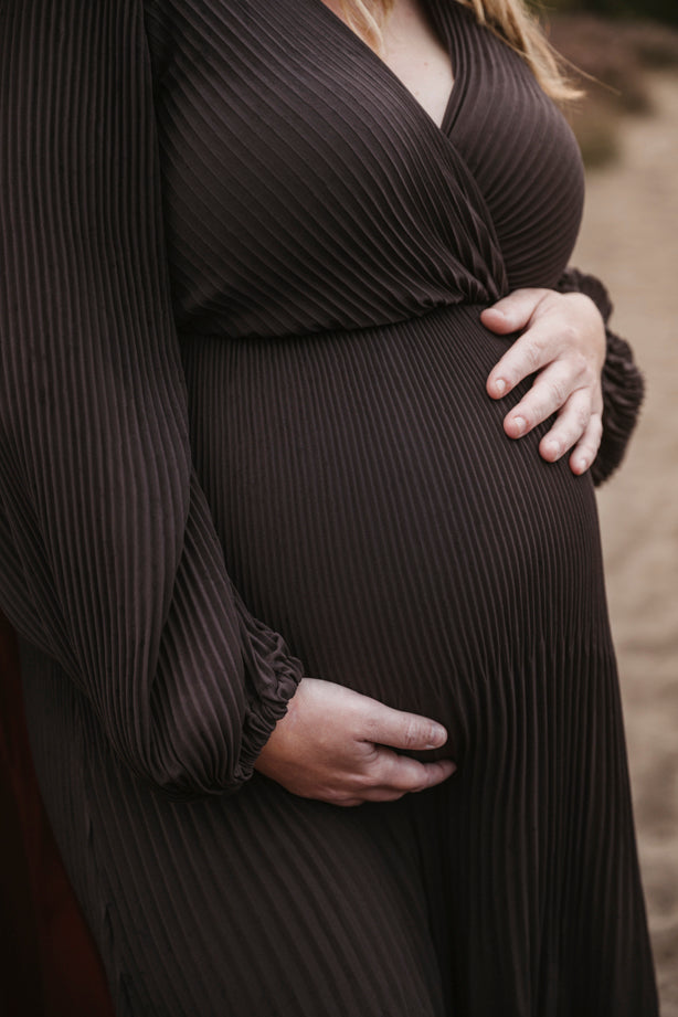 Plissé Jurk Linde Bruin