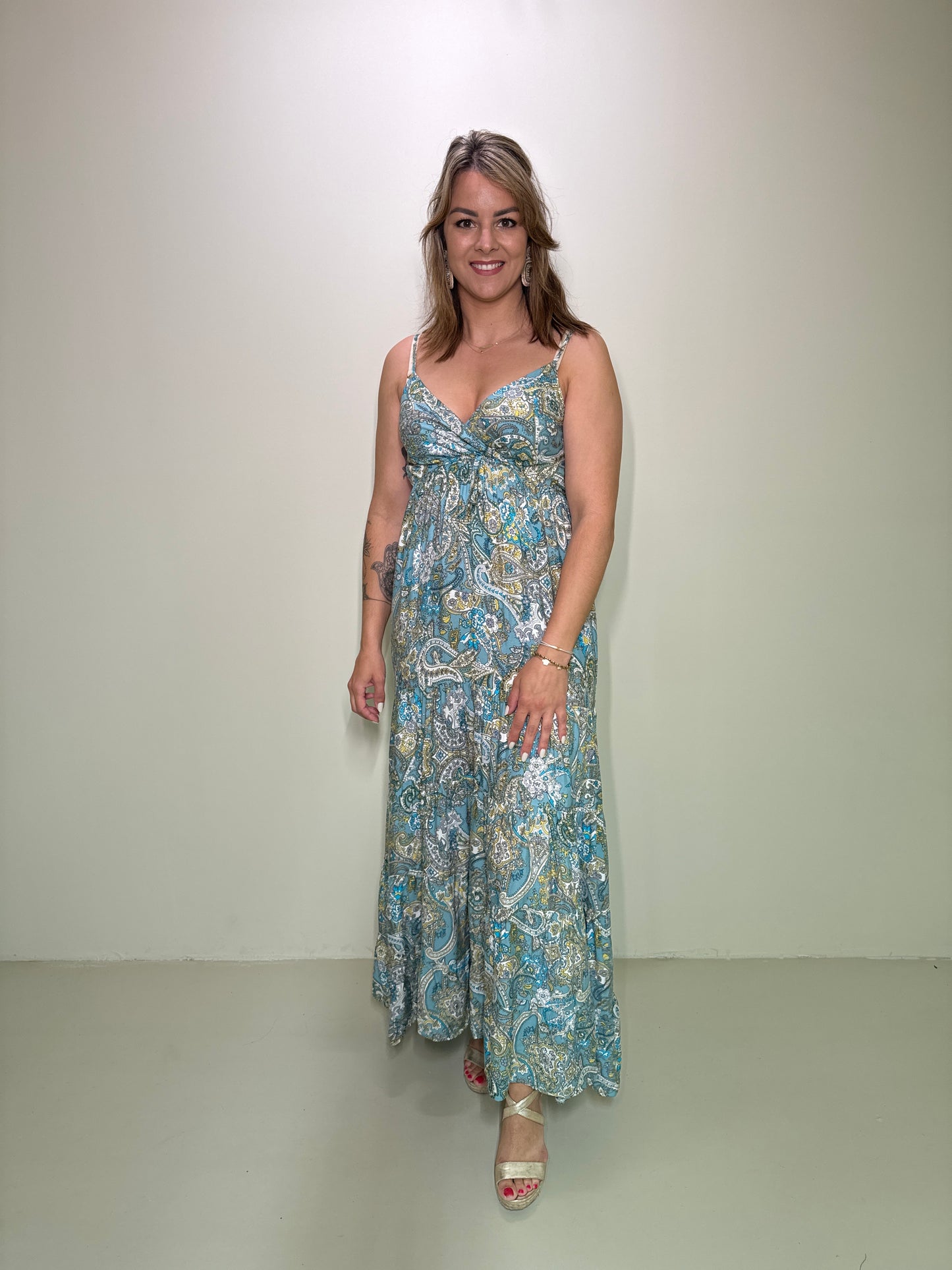 Maxi Jurk Paisley Groen