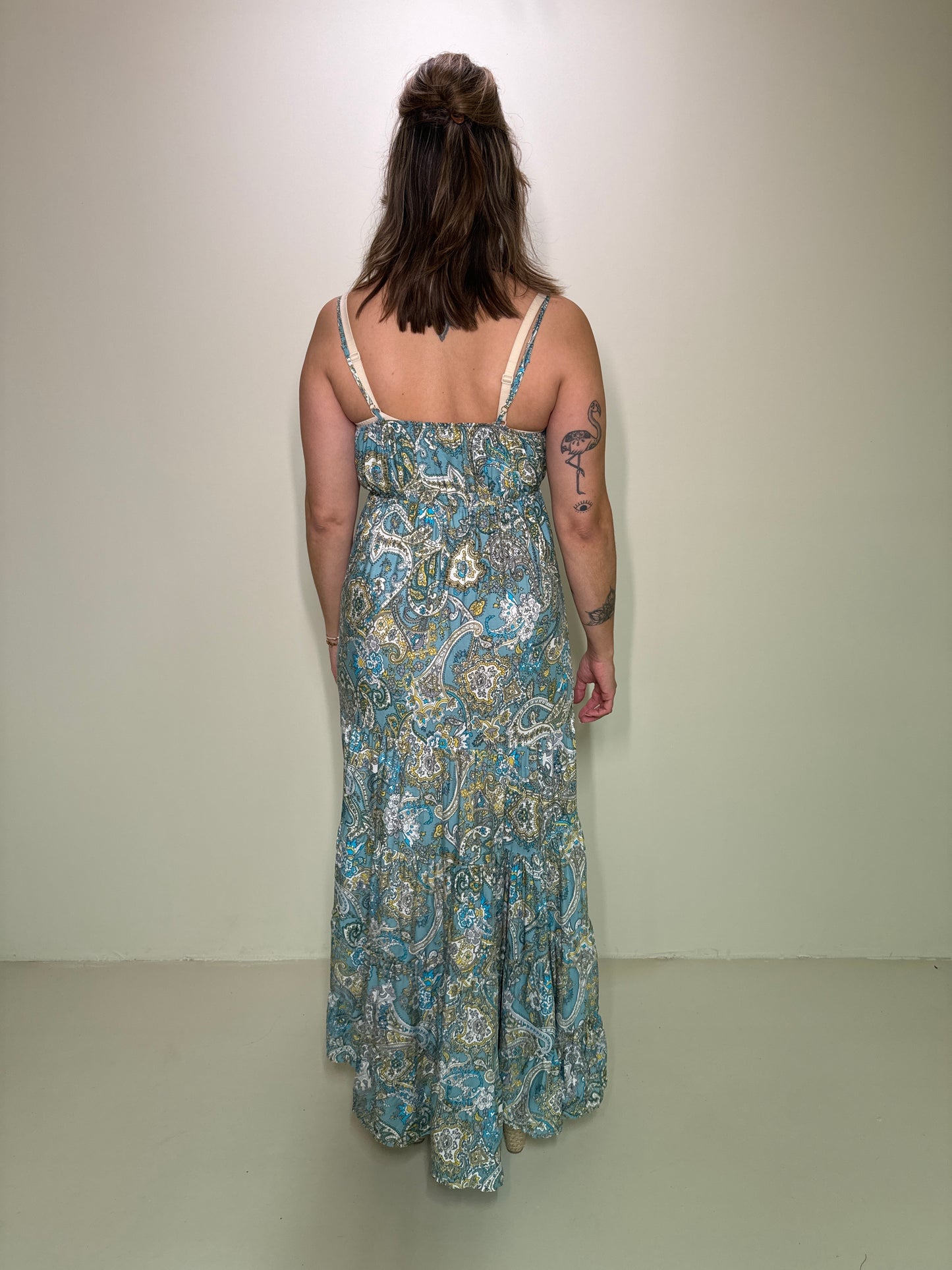Maxi Jurk Paisley Groen