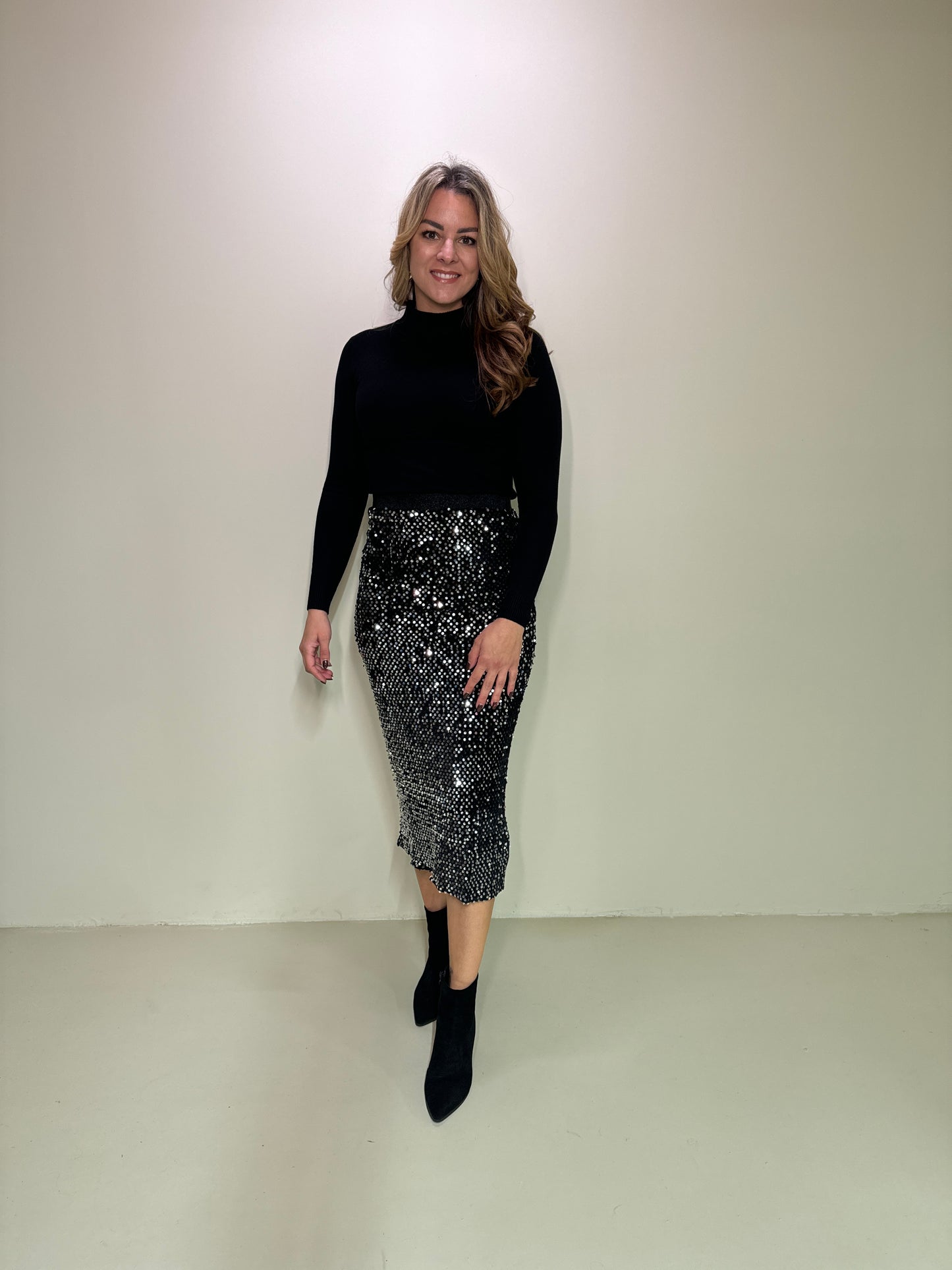 Pailletten Rok Noa Zilver