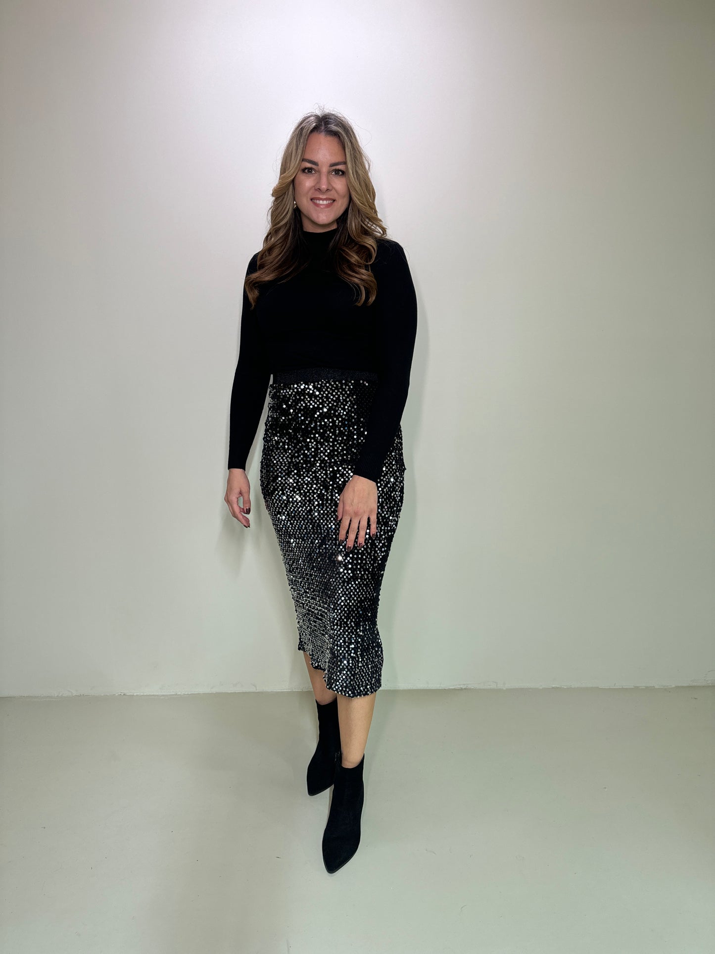 Pailletten Rok Noa Zilver