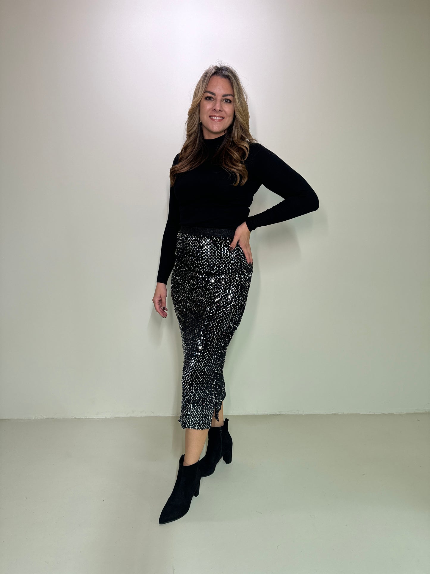 Pailletten Rok Noa Zilver