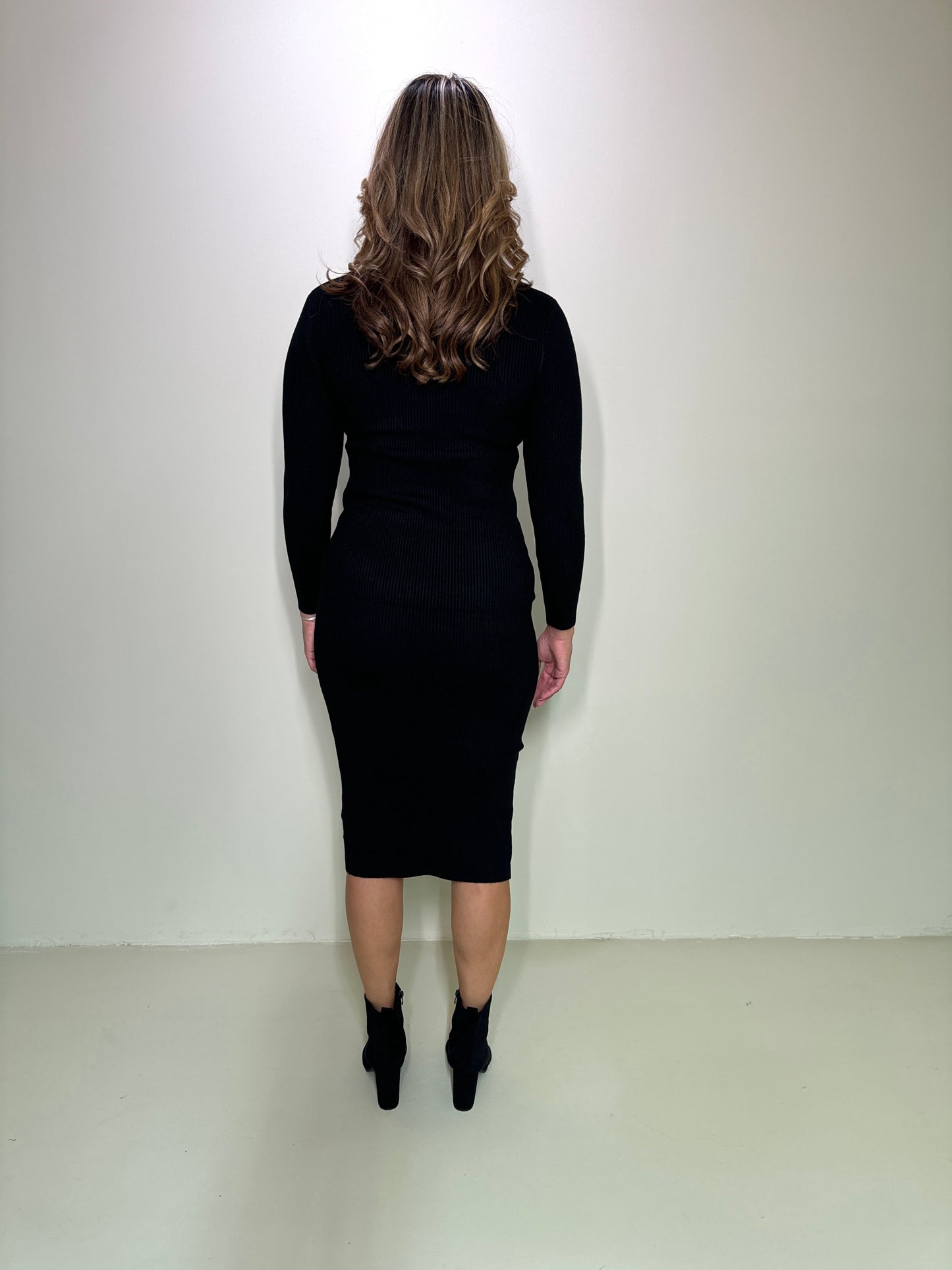 Rib Jurk Meave Zwart