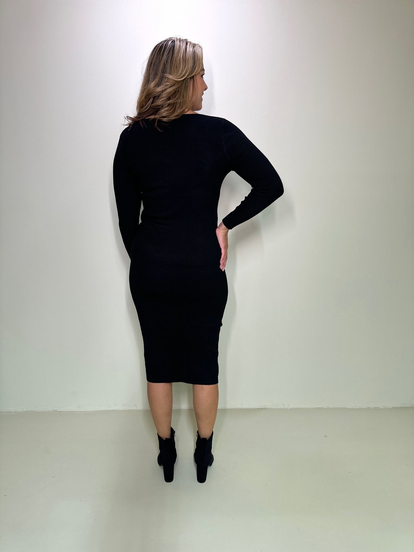 Rib Jurk Meave Zwart