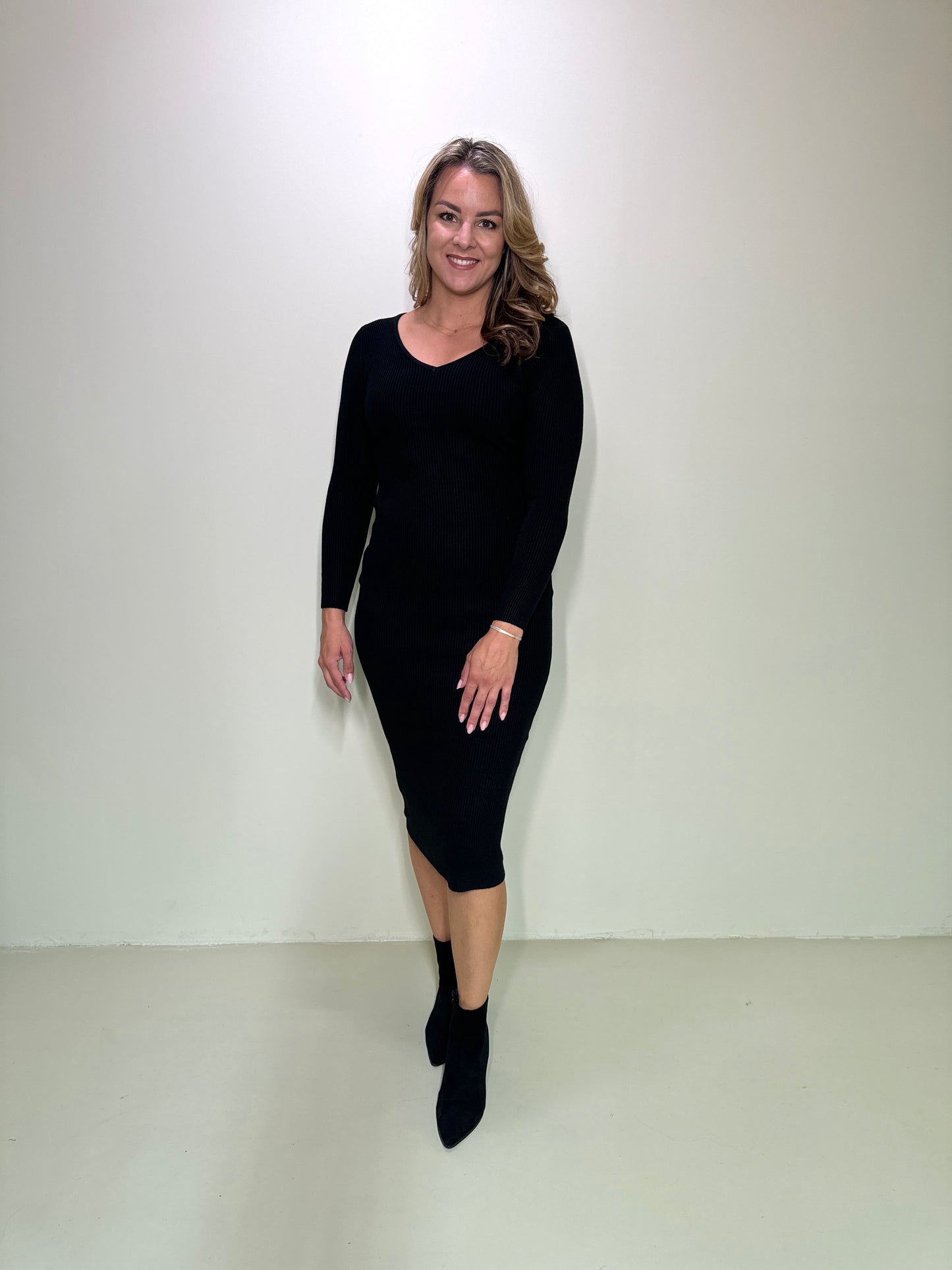 Rib Jurk Meave Zwart