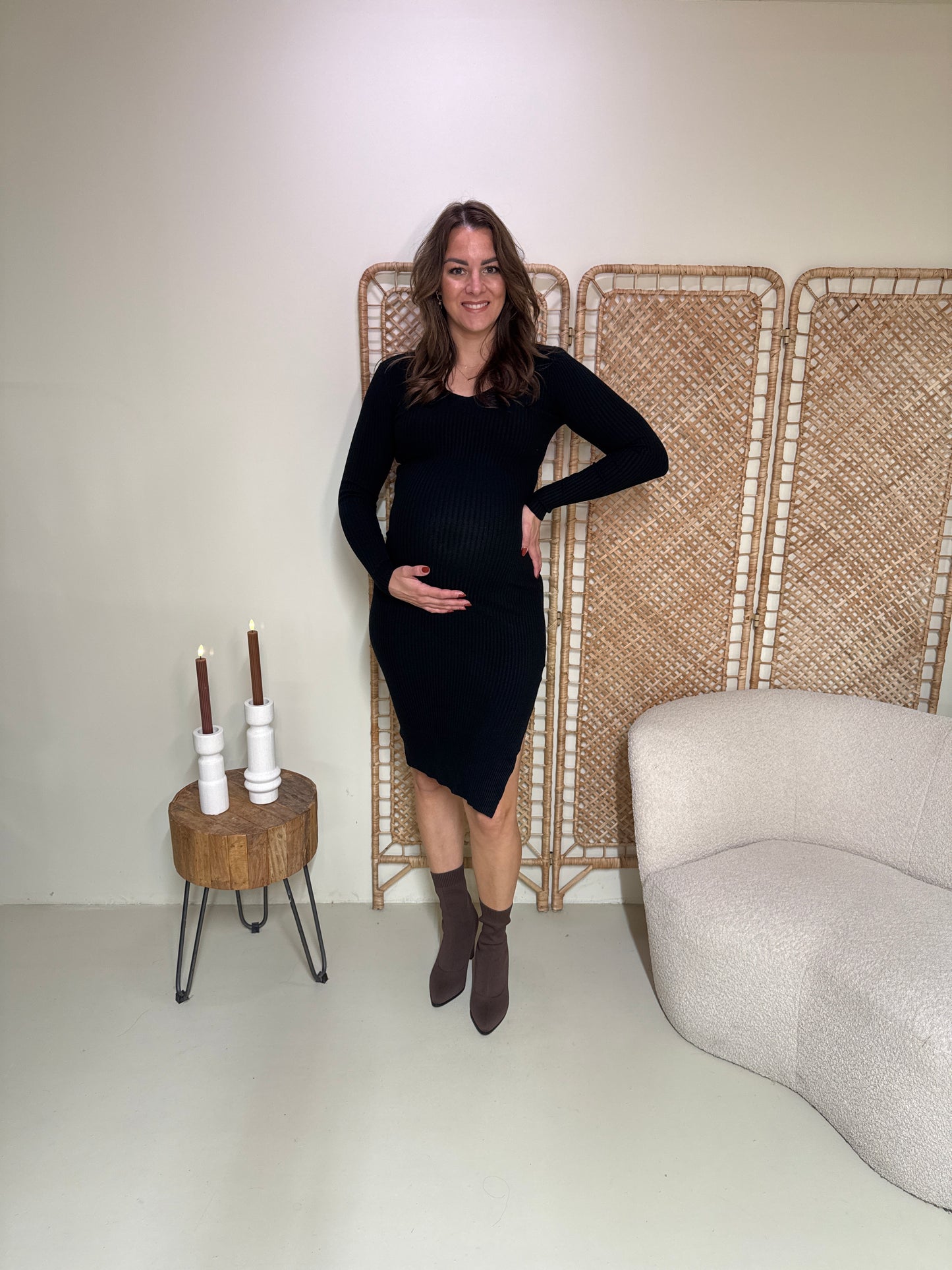 Rib Jurk Milou Zwart