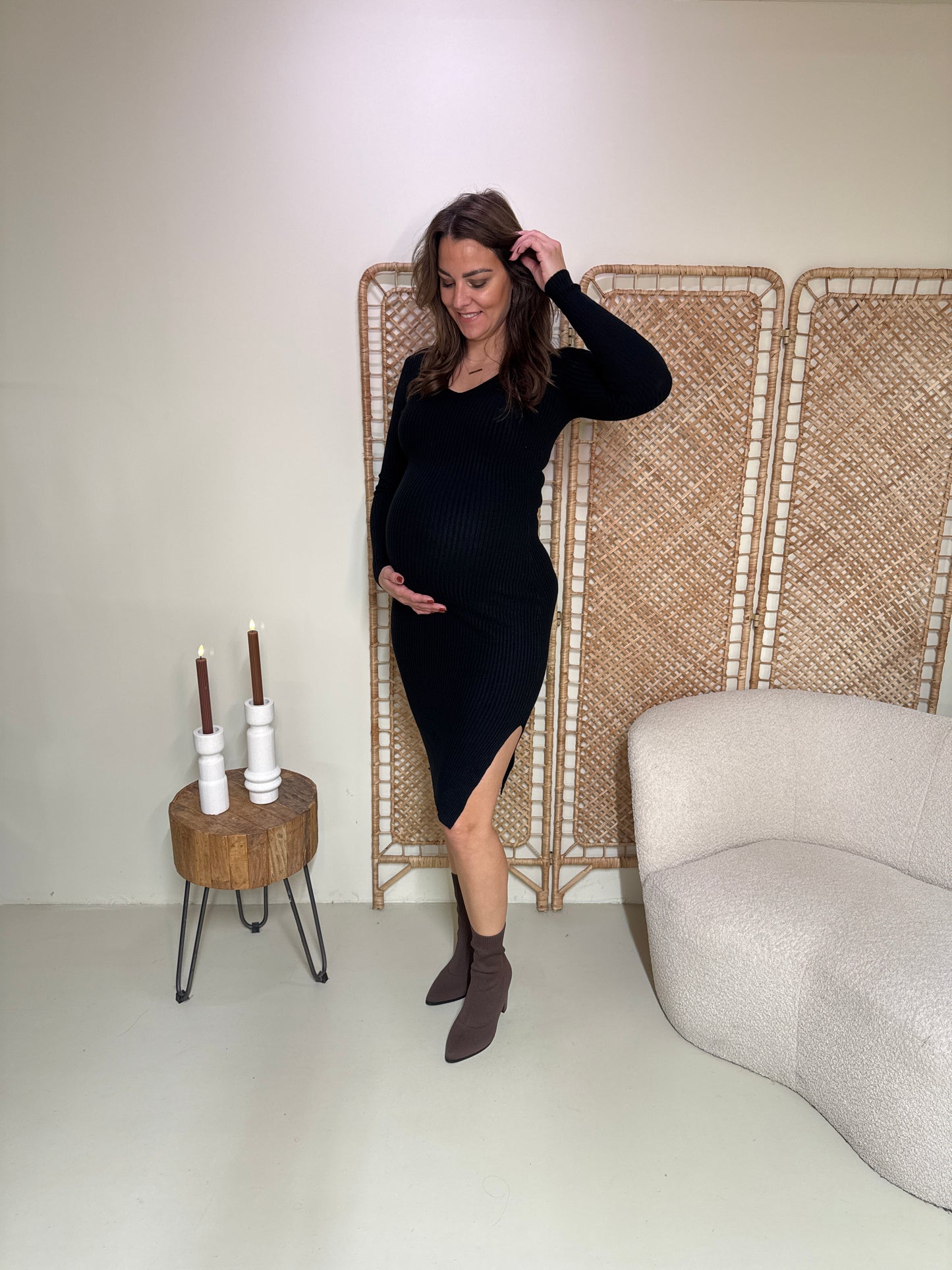 Rib Jurk Milou Zwart