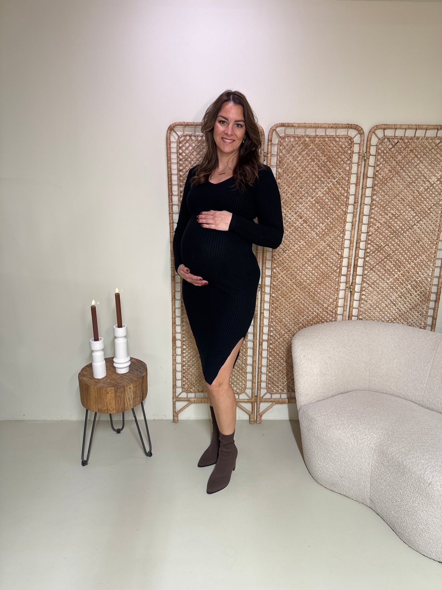 Rib Jurk Milou Zwart