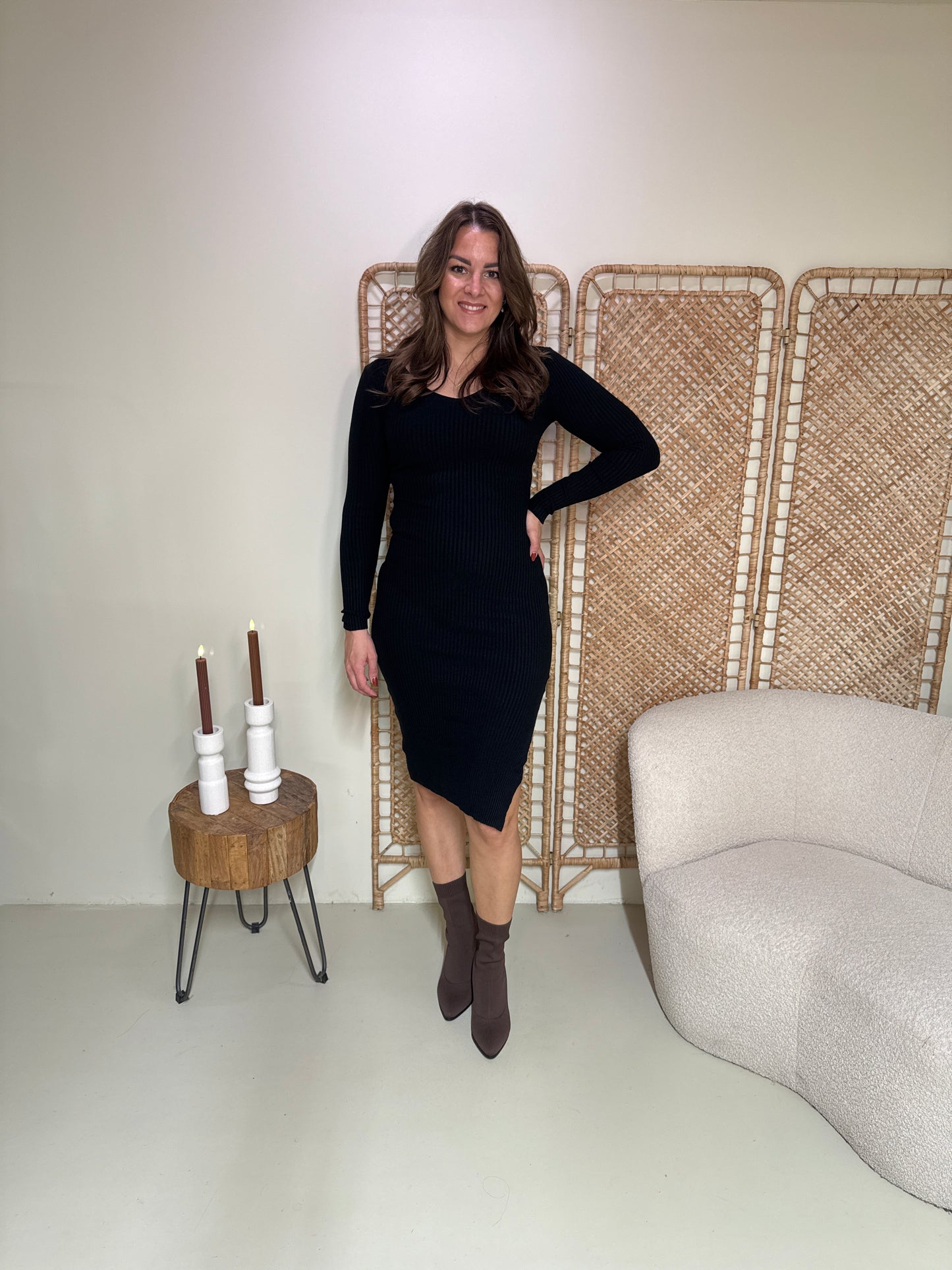 Rib Jurk Milou Zwart