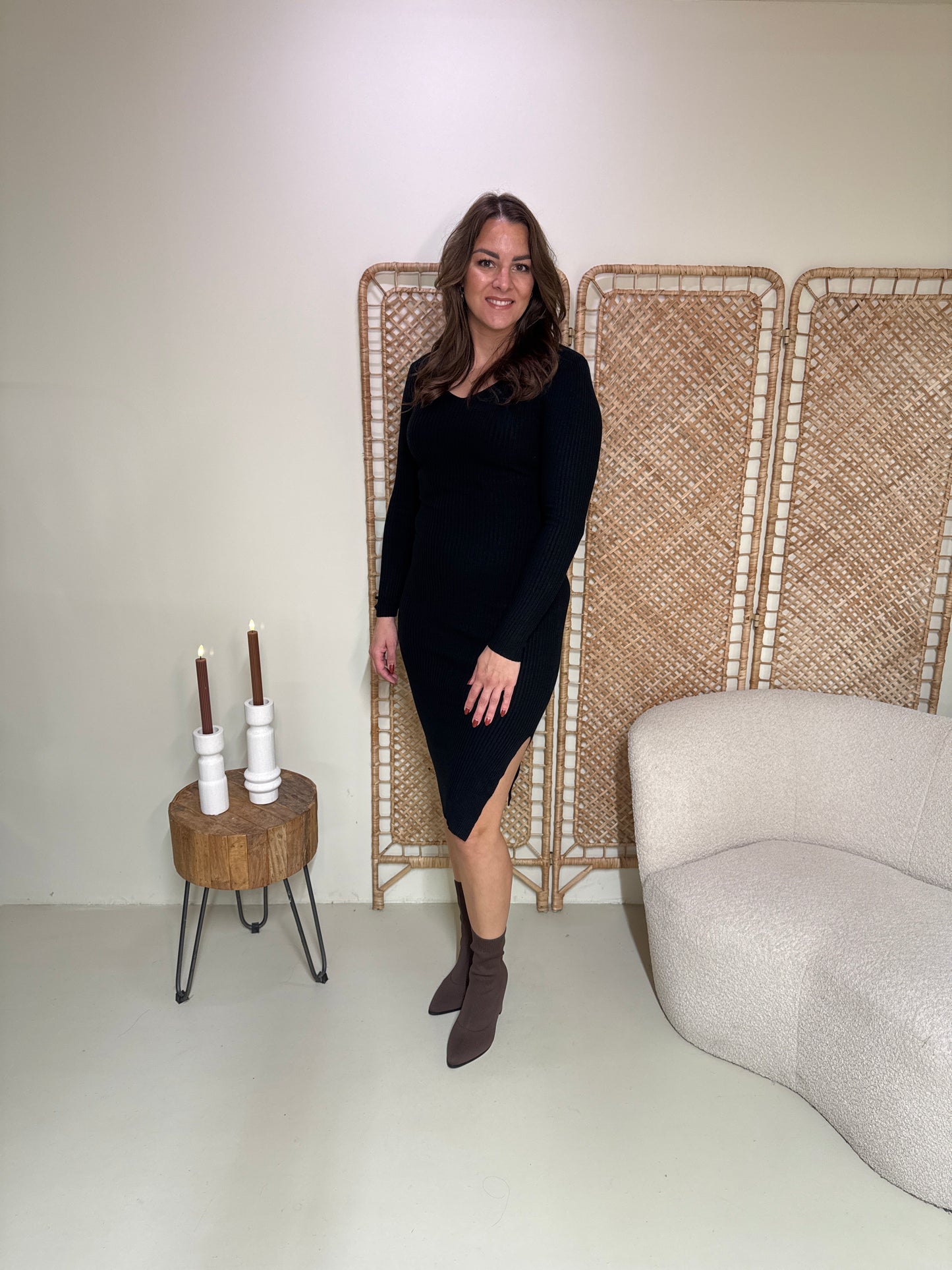 Rib Jurk Milou Zwart