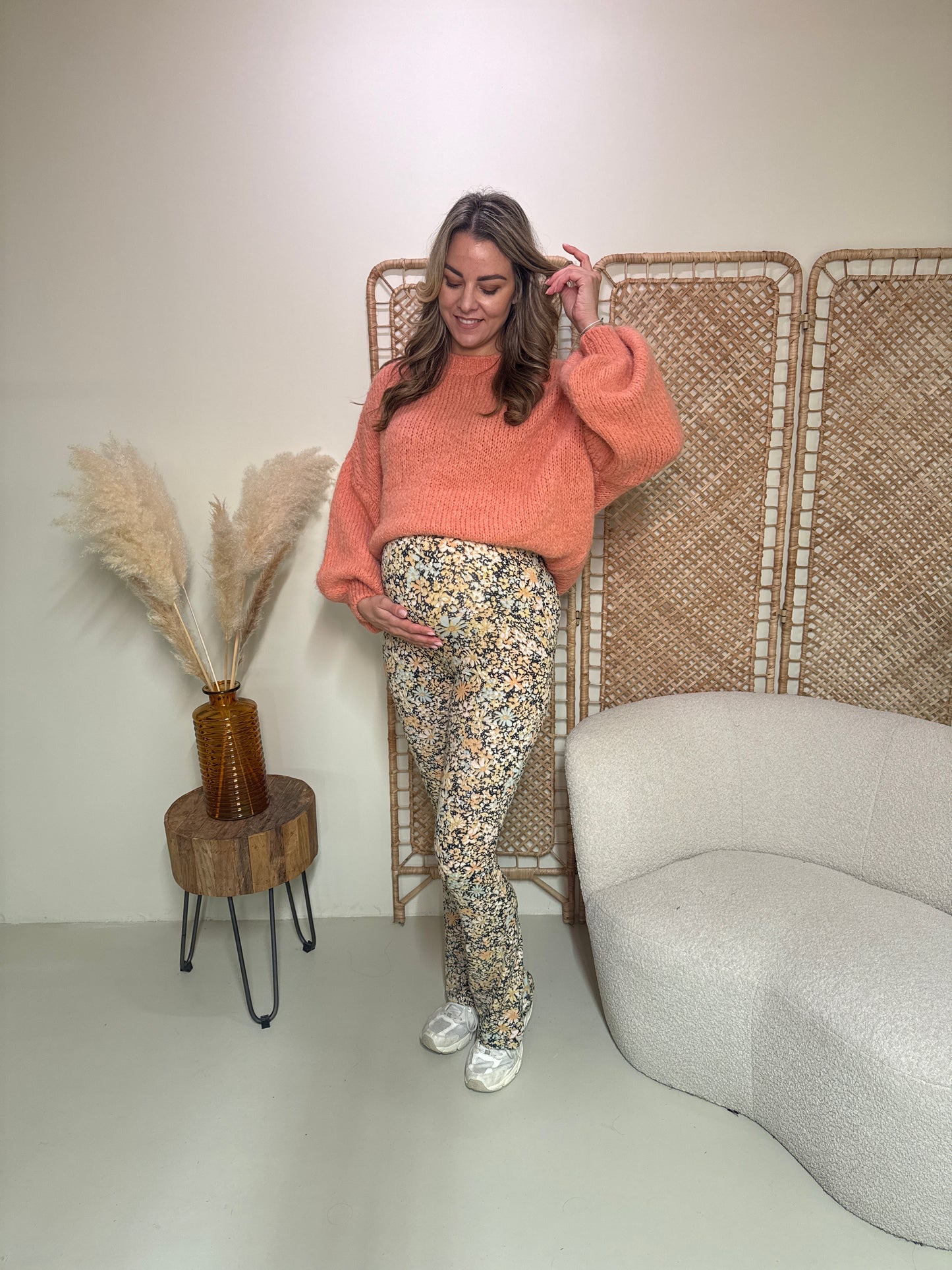 Soft Flare Legging Livia Flower Peach