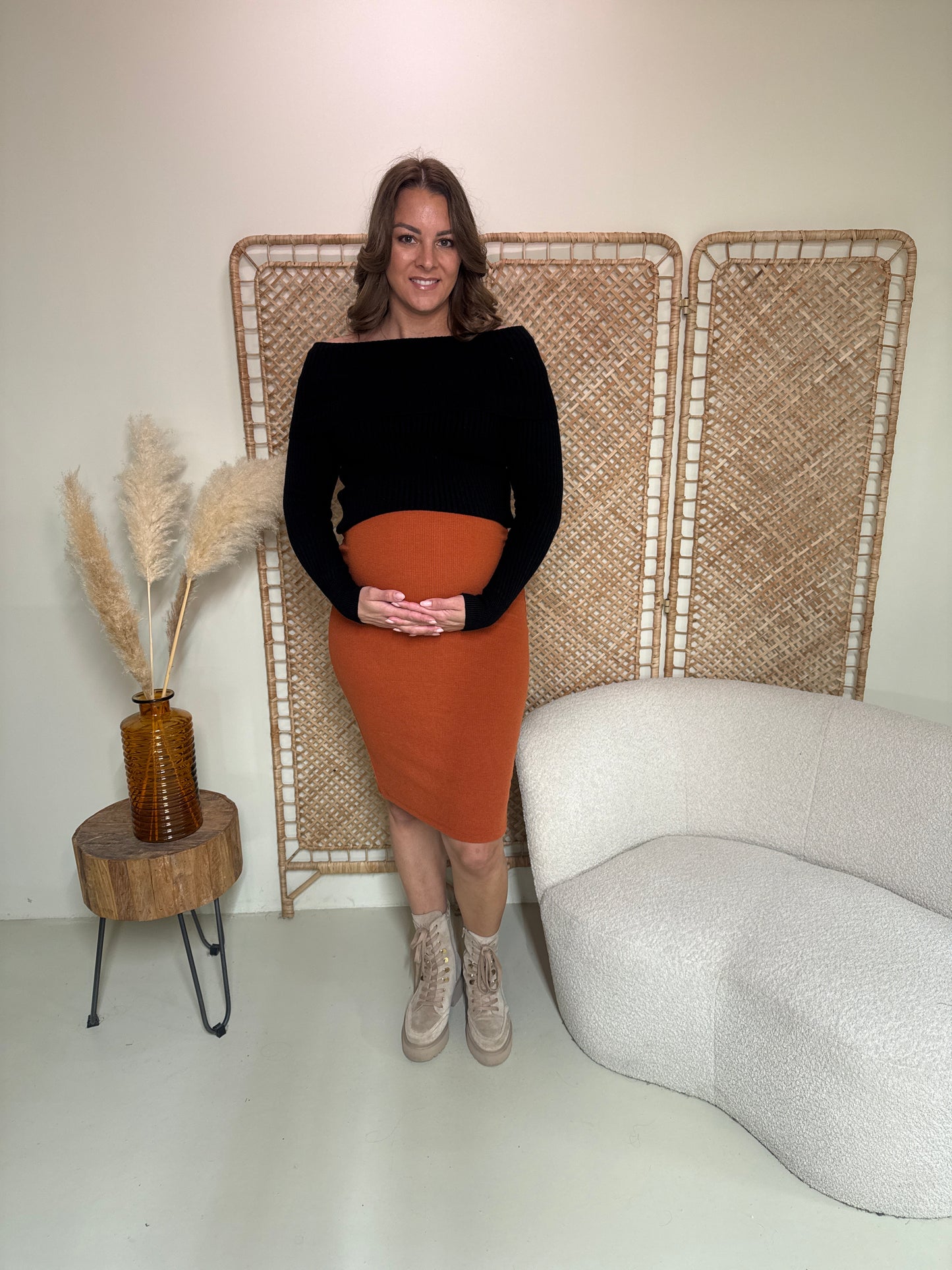 Trui Off-Shoulder Zwart