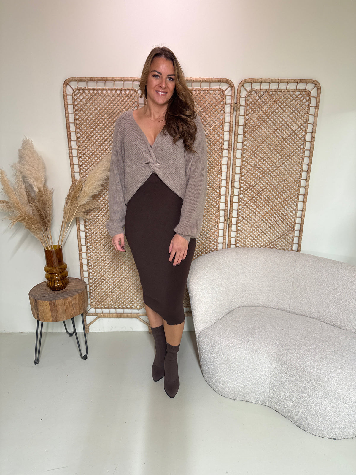 Trui Rosalie Taupe - Just Favorites