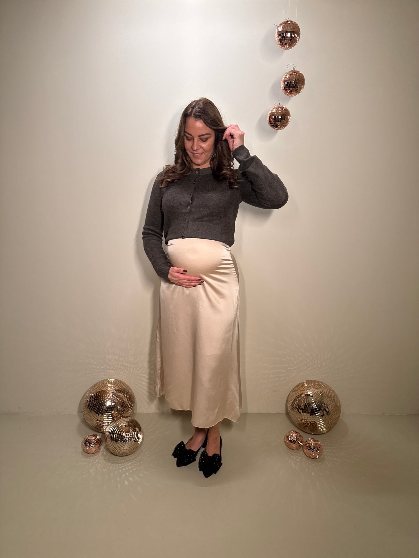 Satin Rok Beige