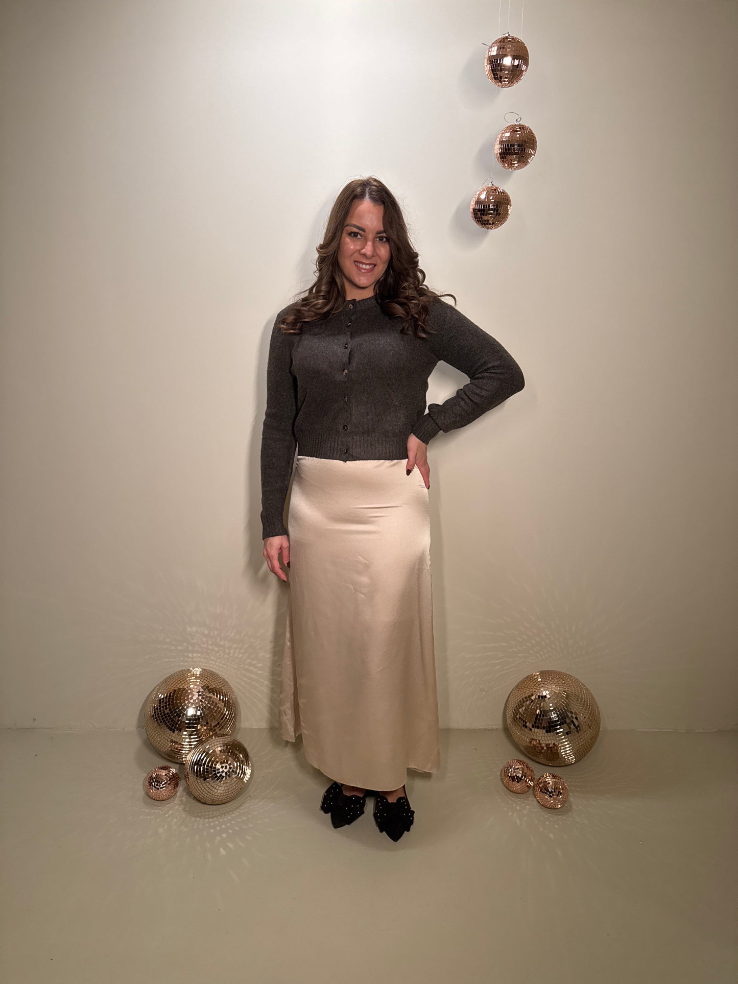 Satin Rok Beige