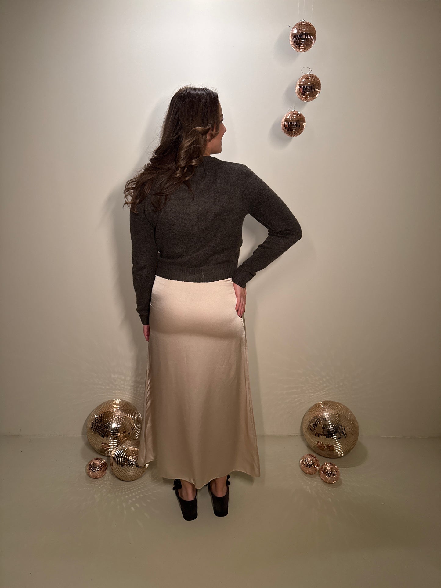 Satin Rok Beige