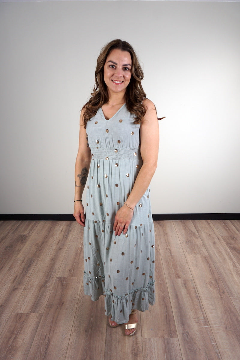 Maxi Jurk Kae Licht Blauw