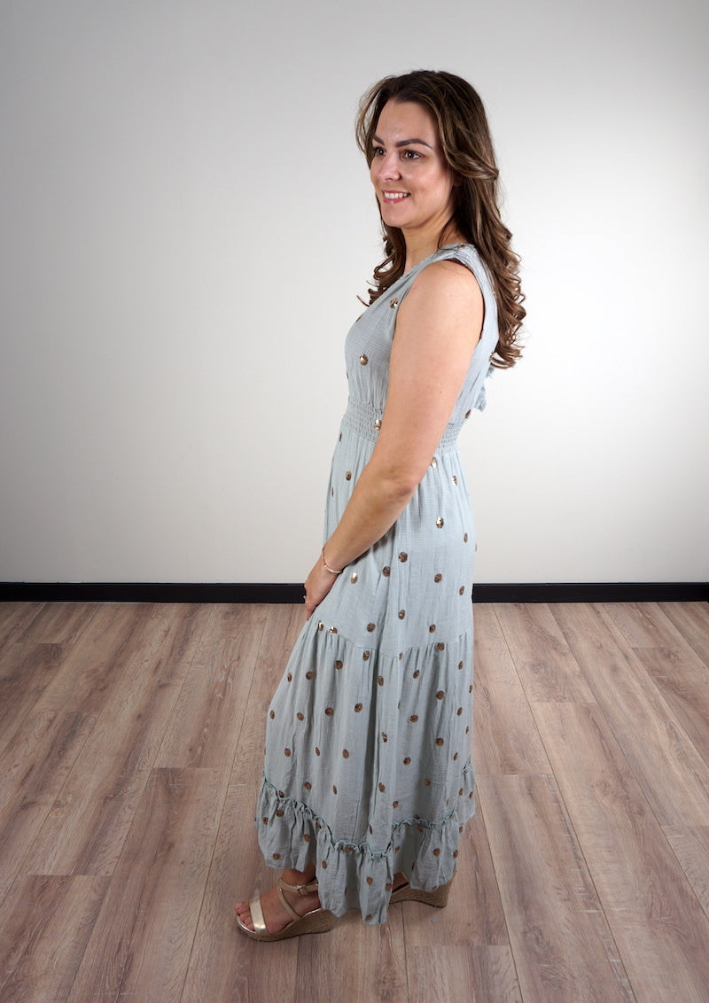 Maxi Jurk Kae Licht Blauw