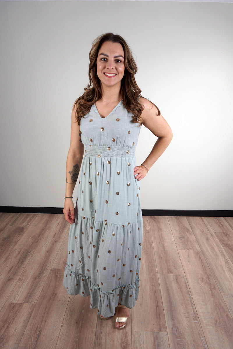 Maxi Jurk Kae Licht Blauw