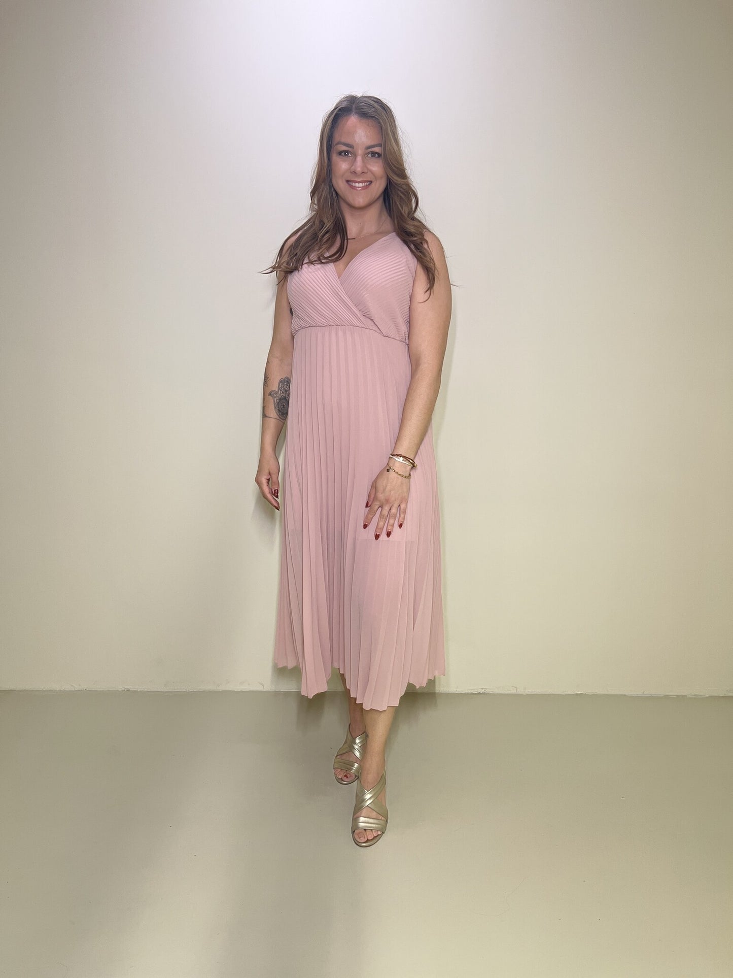 Plisse Jurk Merel Roze